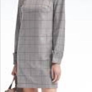 Banana Republic Grey WindowPane Shift Dress
